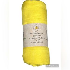 Swaddling‎ Blanket for Newborn Baby Soft 70% Bamboo 30% Cotton Yellow
